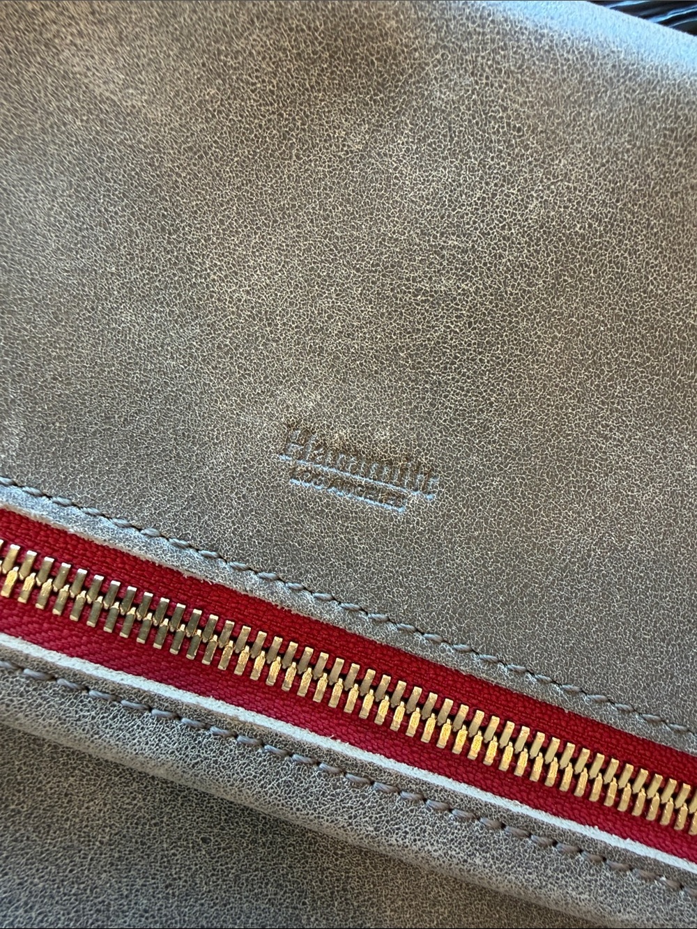 Hammitt Suede Crossbody Bag with Red Zip Detail - Picture 2 of 8